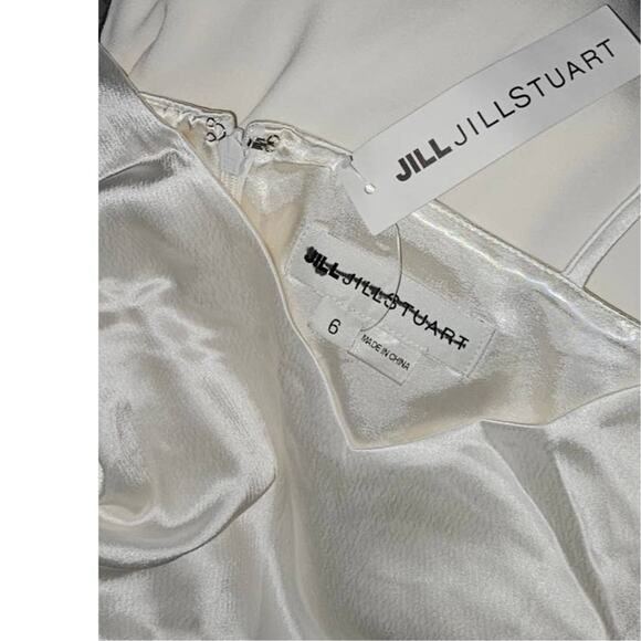 New BHLDN x Jill Stuart Nicki Jumpsuit $328 Sz 6 Off-White BRIDAL Wide-leg Crepe - Picture 7 of 7